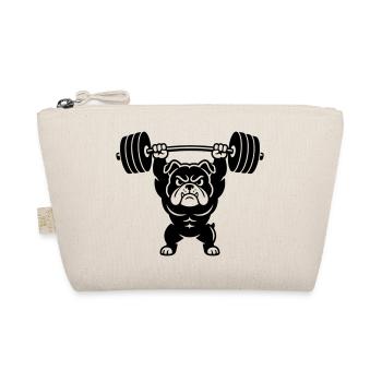 Muscle bulldog lifts heavy dumbbell - Organic Pouch - nature - Front