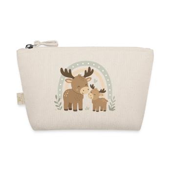 Moose Family Boho Rainbow – Moose & Calf - Organic Pouch - nature - Front