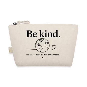 Be Kind Weltkugel Design - We're All One World - Bio-Täschchen - Natur - Vorne