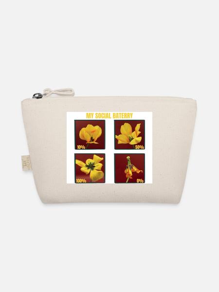 Meine soziale Batterie lustige gelbe Tulpenblume - Bio-Täschchen - Natur