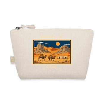 Mongolei Gobi Vintage Reisemarke - Bio-Täschchen - Natur - Vorne