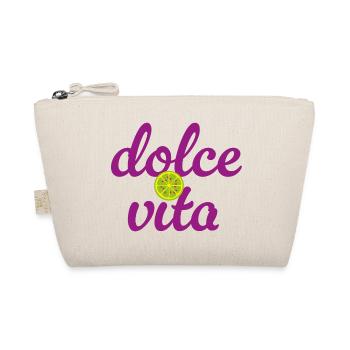 Dolce Vita Limette Quote Italien Lebensfreude Fun - Bio-Täschchen - Natur - Vorne