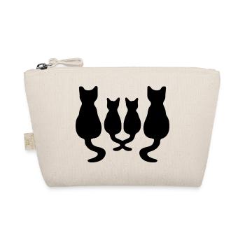 katzenfamilie Silhouette - Bio-Täschchen - Natur - Vorne
