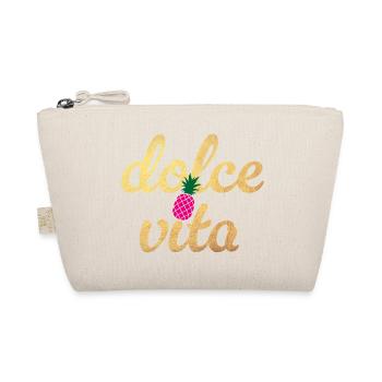 Dolce Vita Quote Pineapple Party Gold Joie de vivre - Organic Pouch - nature - Front