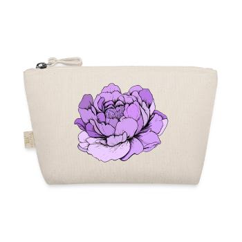 Purple Peony Line Art - Organic Pouch - nature - Front