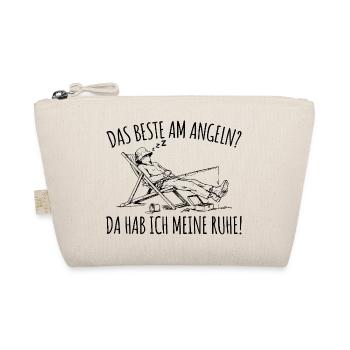 Angeln Da hab ich meine Ruhe Angler im Liegestuhl - Bio-Täschchen - Natur - Vorne