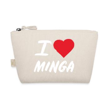 I love Minga – München bayerisch Herz Spruch - Bio-Täschchen - Natur - Vorne