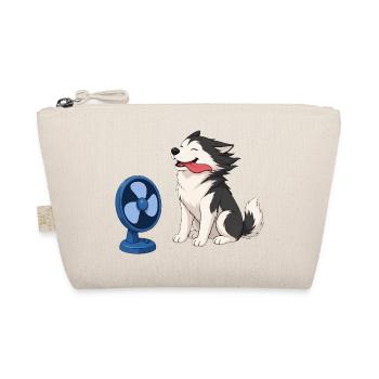Husky im Gegenwind - Bio-Täschchen - Natur - Vorne