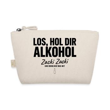 Saufen Alkohol Party Lustiger Spruch - Bio-Täschchen - Natur - Vorne