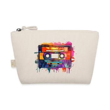 Retro-Kassetten-Audioband Vintage, 70er, 80er, 90er, - Bio-Täschchen - Natur - Vorne