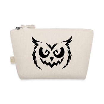 Halloween Eule – Spooky Owl Face - Bio-Täschchen - Natur - Vorne