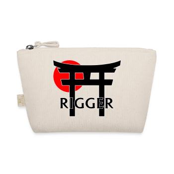 Rigger unter Torii und roter Sonne (schwarz) - Bio-Täschchen - Natur - Vorne