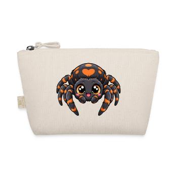 Spinne Kawaii Style – Süßes Krabbeltier - Bio-Täschchen - Natur - Vorne