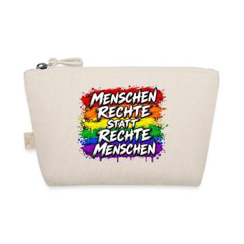 Menschenrechte statt Rechte Menschen - Bio-Täschchen - Natur - Vorne