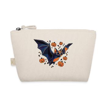 Halloween Poly Stil Fledermaus Kürbis - Bio-Täschchen - Natur - Vorne