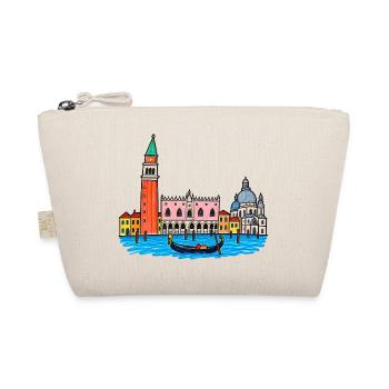 Venedig Skyline – Kindlich gezeichnet und ausgemal - Bio-Täschchen - Natur - Vorne