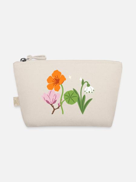 Blumen floral Blumenmotiv Zeichnung Garten - Bio-Täschchen - Natur
