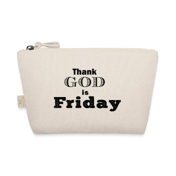 Thank God is Friday T-shirt Hoodie pullover - Organic Pouch - nature - Front