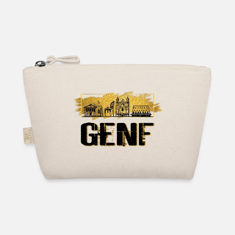 Genf Schweiz Stadt Skyline Heimat Liebe Gold - Bio-Täschchen - Natur