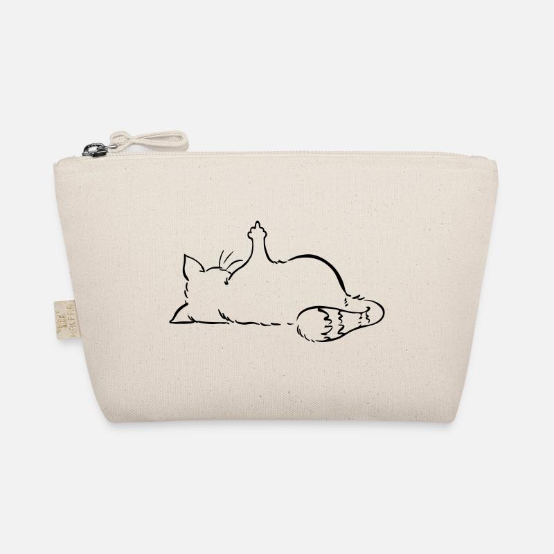 Cat nope, no, middle finger, nope, no text Organic Pouch