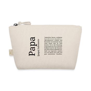 [Auf ein Wort] - "Papa" (schwarz, kompakt) - Bio-Täschchen - Natur - Vorne