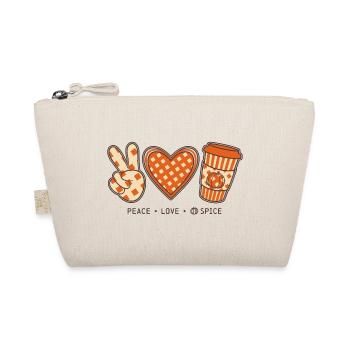 Peace Love Pumpkin Spice Kürbis Herbst Ästhetik - Bio-Täschchen - Natur - Vorne