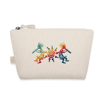 Native American Kokopelli Duo With Sun 2 - Organic Pouch - nature - Front