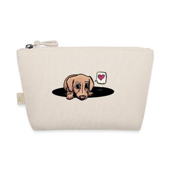 Teckel / Chiot / Chien / Amour / Coeur / Teckel Look - Trousse biologique - nature - Devant