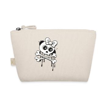 Süßes Totenkopf Shirt für Partys im Graffiti Style - Bio-Täschchen - Natur - Vorne