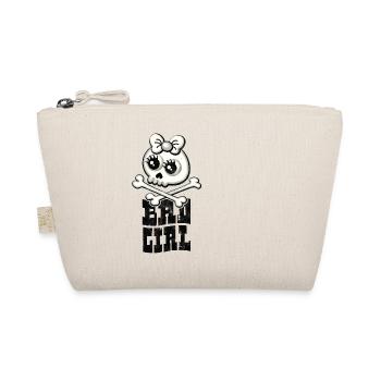 Bad Girl Totenkopf T-Shirt | im Comic Style - Bio-Täschchen - Natur - Vorne