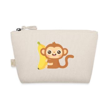 Cute Monkey and Banana - Organic Pouch - nature - Front