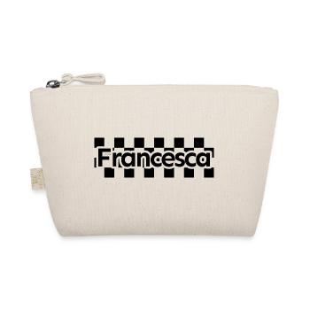 Checkerboard Text First Name Woman Last Name Francesca - Organic Pouch - nature - Front