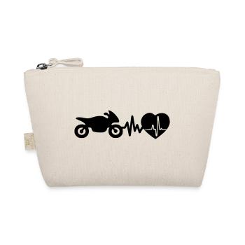 Motorcycling is life Heartbeat for bikers - Organic Pouch - nature - Front