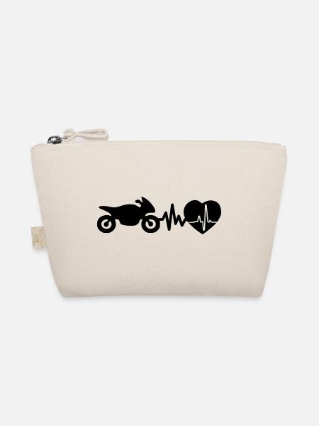 Motorradfahren ist Leben Herzschlag für Biker - Bio-Täschchen - Natur