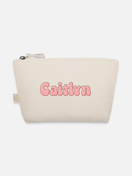 Girl Name Caitlyn Retro First Name Caitlyn Couple - Organic Pouch - nature - Front