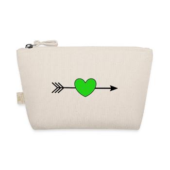green heart with arrow hearts green couples - Organic Pouch - nature - Front
