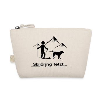 skijöring skifahren mit hund zughund wintersport - Bio-Täschchen - Natur - Vorne