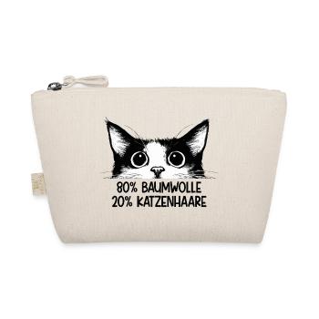 Chat 80 % coton 20 % poils de chat Dicton drôle - Trousse biologique - nature - Devant