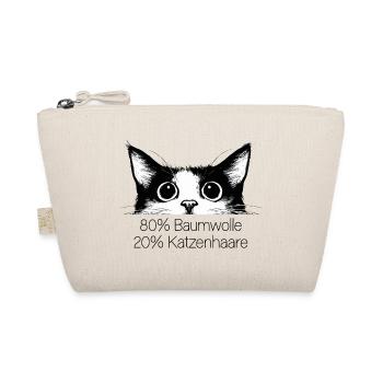 Chat 80% Coton 20% Poils de Chat Drôle de dicton - Trousse biologique - nature - Devant