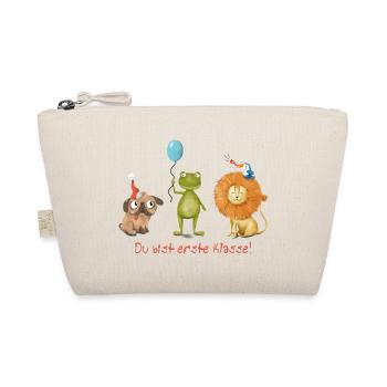 Vous êtes en première année - chemise d’inscription à l’école avec cœur - Trousse biologique - nature - Devant