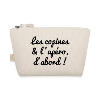 Les copines et apéro, t-shirt apéro, cadeau alcool - Trousse biologique - nature - Devant