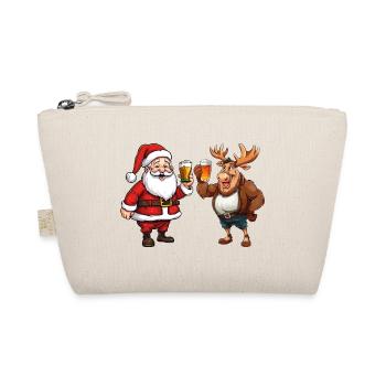 Weihnachten Bier Weihnachtsmann Rentier Prost - Bio-Täschchen - Natur - Vorne