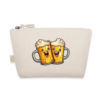 Funny Beer Mugs Laughing Beer Drinking Alcohol Humor - Organic Pouch - nature - Front