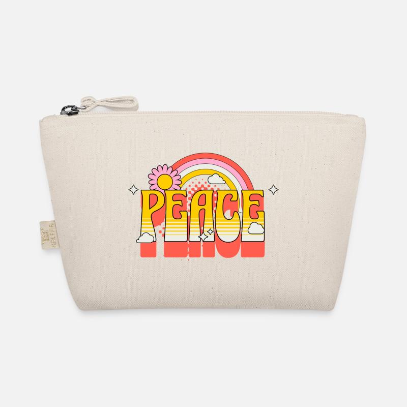 Peace Frieden Bunt Regenbogen Blume Gegen Krieg Bio-Täschchen