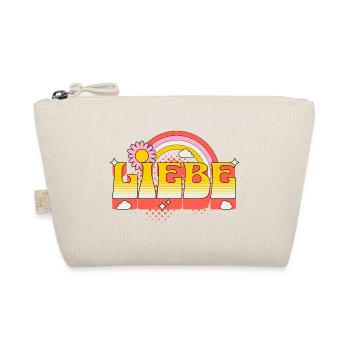Liebe Love Schrift Blume Regenbogen Wolken Kunst - Bio-Täschchen - Natur - Vorne