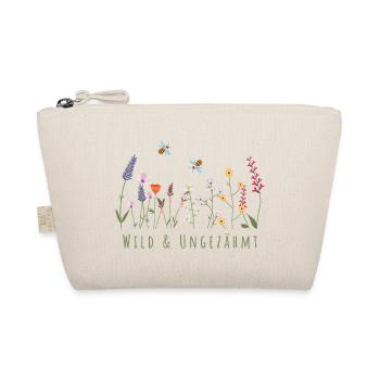 Wild & Ungezähmt | Blumenwiese Bienen Tiere Spruch - Bio-Täschchen - Natur - Vorne