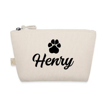 Nom du chien HENRY avec patte - Trousse biologique - nature - Devant