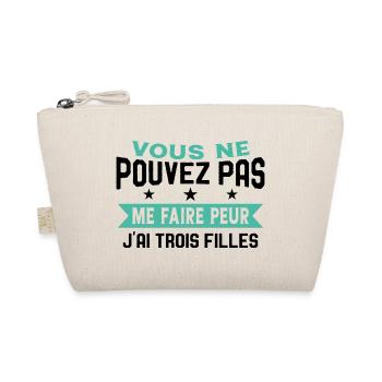 Drôle Papa J'Ai Trois Filles Meilleur Papa Cadeau - Trousse biologique - nature - Devant