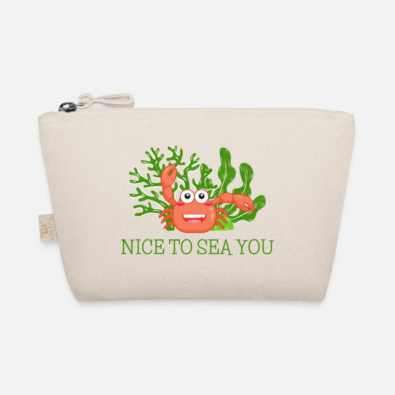 Krebs grüßt mit "Nice to see you!" - Bio-Täschchen - Natur