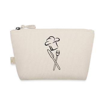 Cook, cooking hat with knife and fork. - Organic Pouch - nature - Front